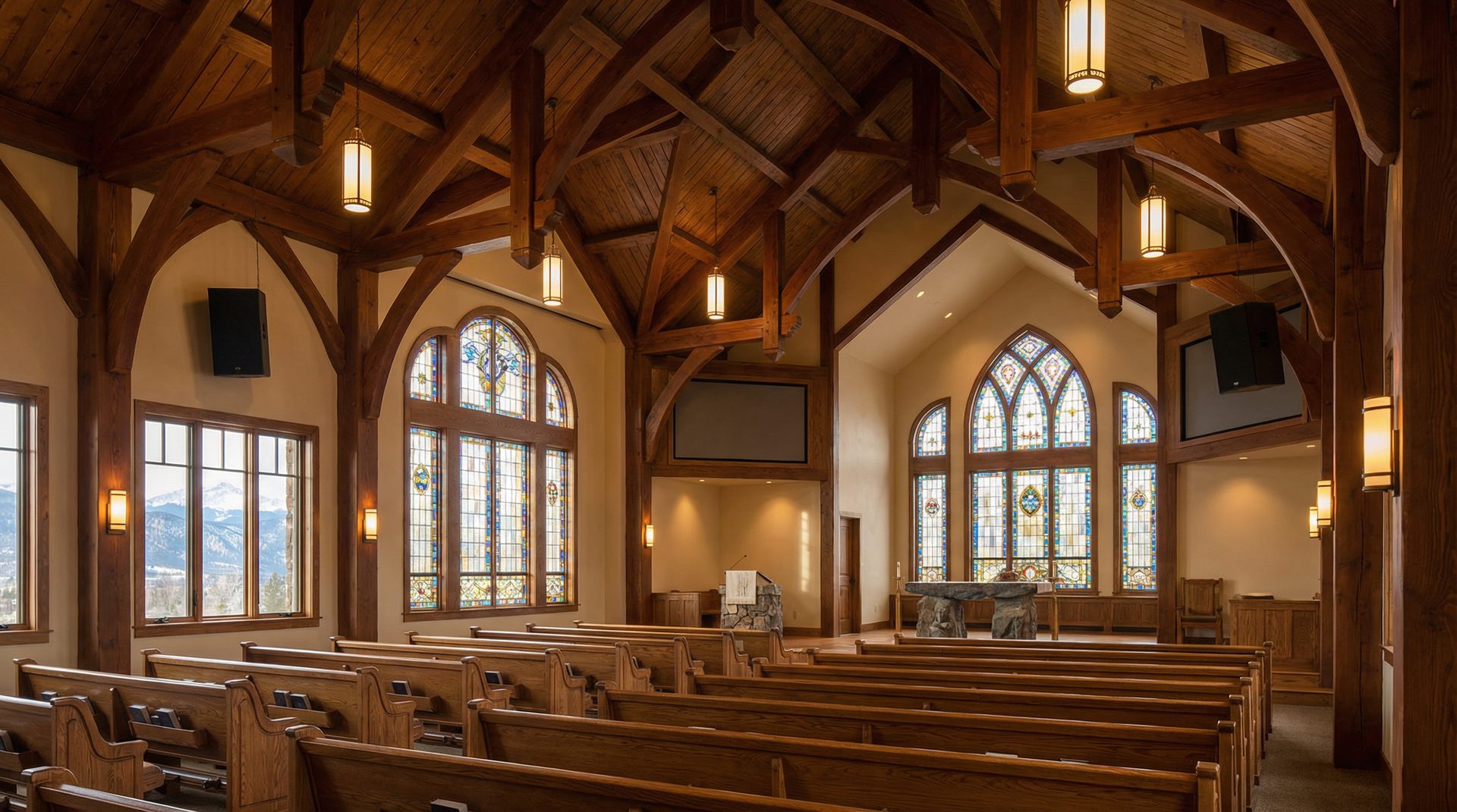 Detail view of InVision Special Projects technology installation in Colorado mountain home